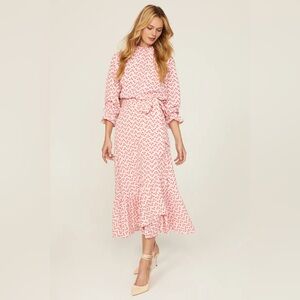 Hill House Home Pink Posy 2pc Set: Millie Top + Mirabel Wrap Skirt Floral Ruffle